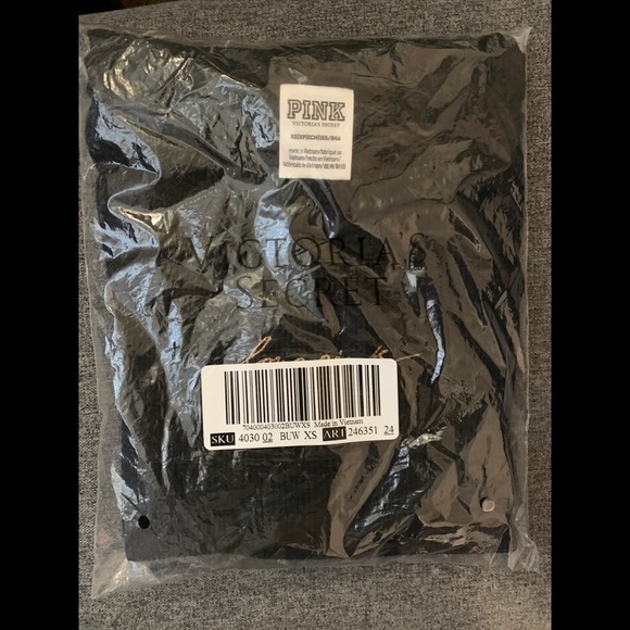 PINK Black Waffle Crew Long Sleeve Tee 🖤 - Picture 4 of 5